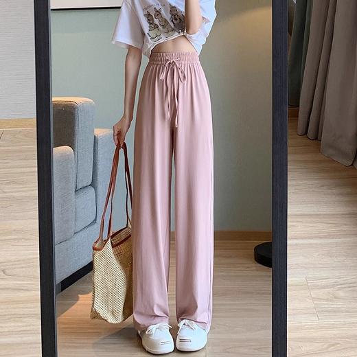 【很舒适的版型，真正的不挑身材！】冰丝阔腿裤休闲裤女夏季薄款，宽松直筒凉凉防蚊小个子系带防晒裤潮-lm！ 商品图2