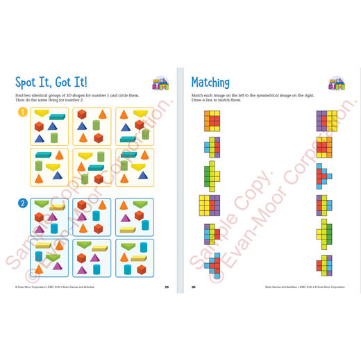 【安潇推荐】Evan-Moor Brain Games and Activities, Ages 4-11 脑力游戏与活动 幼儿园到六年级 4册套装 少儿英语美国进口原版教辅 商品图4