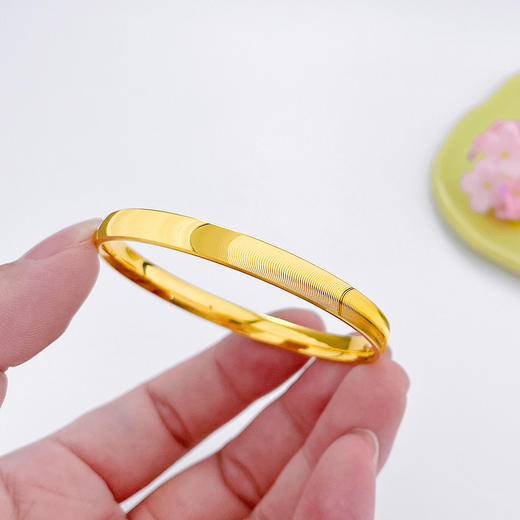 【限时克减150元】足金 3D硬金空心CNC猫眼手镯（面宽约5.9-6.3mm，厚约2.3mm）(AR3DSZ00012)（预售产品下单后不退款不退货不换货不补差价） 商品图2