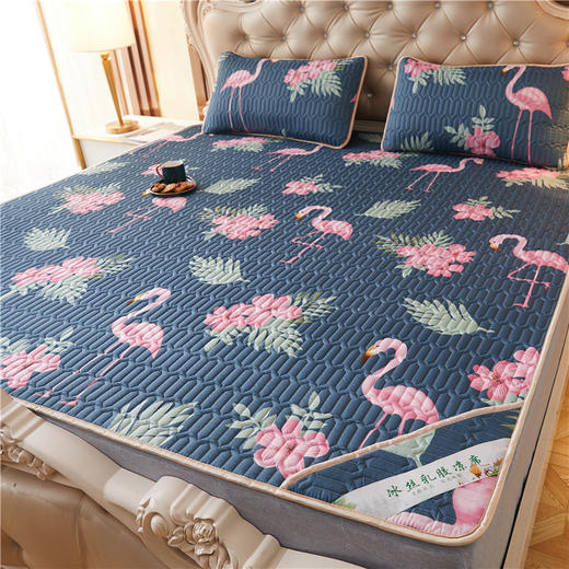 夏季新品！【泰国乳胶凉席三件套 家用冰丝席ins风】大豆蛋白纤维 透气天丝席空调软席 商品图11