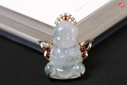 天然翡翠【宝宝佛】吊坠 镶嵌：18K金镶 商品图4