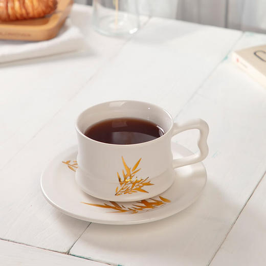 乾唐轩活瓷杯送礼佳品竹君子/花仙子咖啡杯国风马克杯一盘一杯套装礼品送人 宝石蓝+碧玺负离子 商品图1