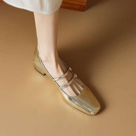 【预售5天】舒适百搭玛丽珍鞋，里外全皮双扣低跟单鞋TX452 商品图4