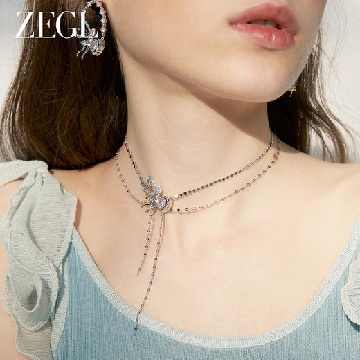 ZEGL设计师精灵之舞系列叠戴蝴蝶项链女款2024新款颈链锁骨链饰品 商品图1