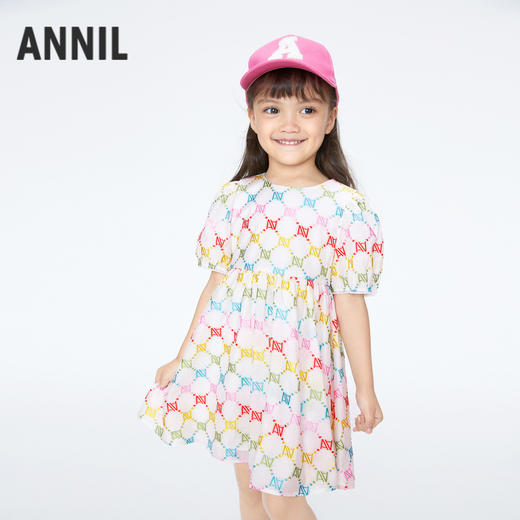 女童炫彩老花连衣裙裙子夏季新款安奈儿童装实体店同款XG423710 商品图1