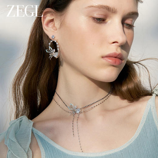 ZEGL设计师精灵之舞系列叠戴蝴蝶项链女款2024新款颈链锁骨链饰品 商品图3