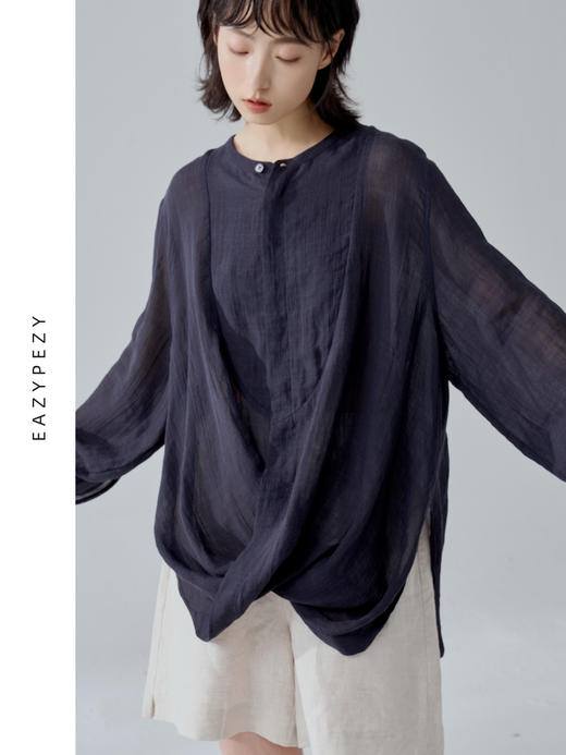 翡冷翠亚麻真丝衬衫 商品图2