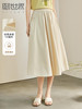 【专属特价】熙世界休闲复古优雅半身裙女夏季新款松紧高腰显瘦口袋设计a字裙 商品缩略图0