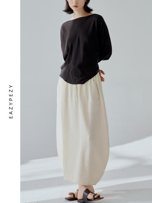 一字领斜摆真丝衬衫 商品图3