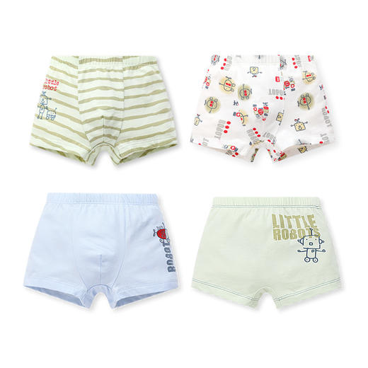 【4条装 云感柔棉 男童成长期内裤】男童短裤平角纯棉四角底裤儿童内裤新款太空舱短裤 商品图4