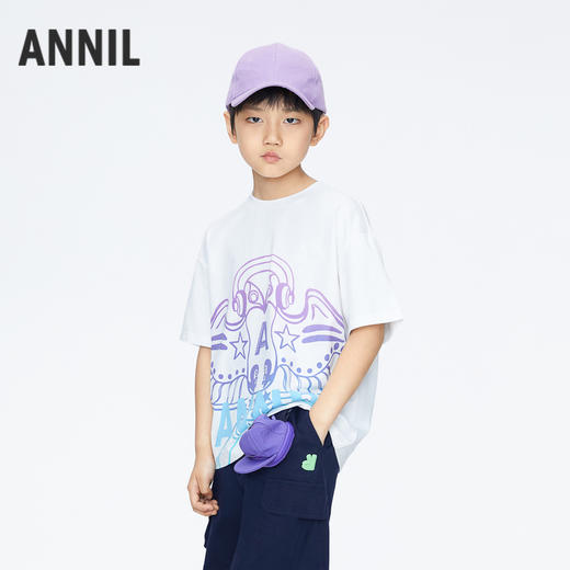 男童凉感短袖T恤圆领夏季新款安奈儿童装实体店同款AB421745 商品图1