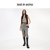 lost in echo设计师品牌小众撞色复古潮流开衩牛仔裙中长半身裙 商品缩略图0