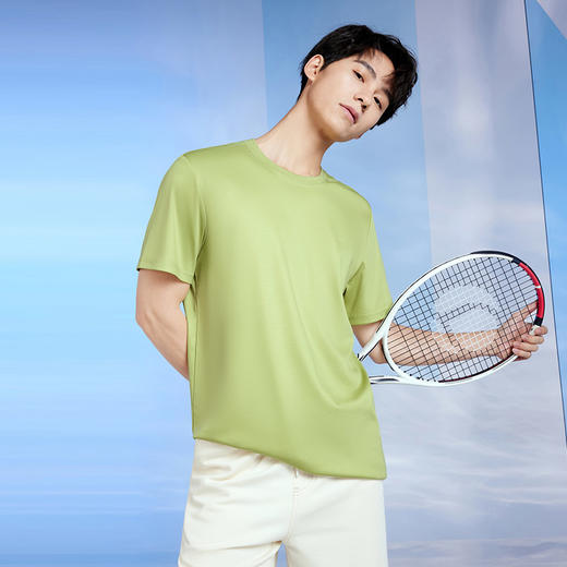柒牌短袖T恤男2024夏季凉感5A抗菌时尚休闲打底内衣男士圆领上衣	126F70050 商品图3