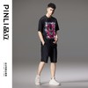 PINLI品立夏季新款卡通烫钻短袖T恤男士时尚潮牌印花休闲上衣BG242111041 商品缩略图1