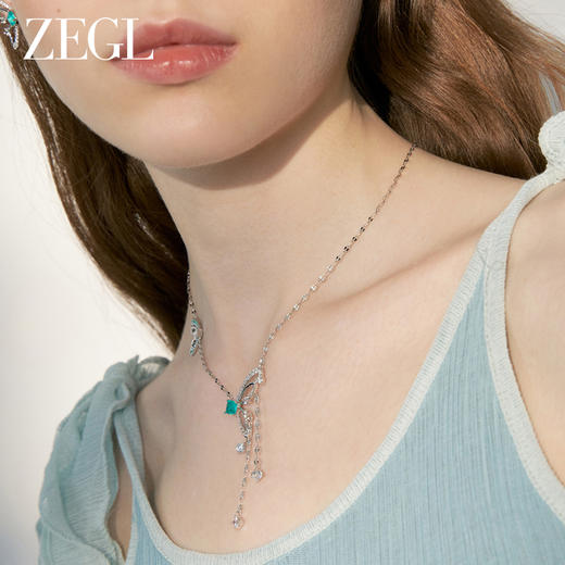 ZEGL设计师精灵之舞系列蝴蝶项链女款2024新款流苏锁骨链颈链饰品 商品图3