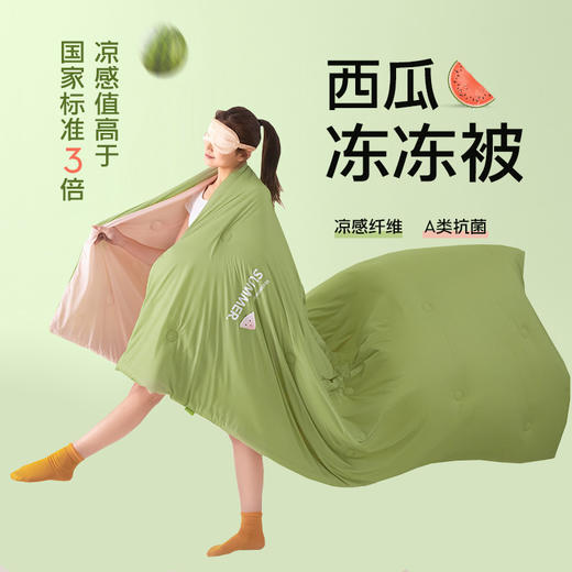 西瓜冻冻夏凉被【2025新款 夏季可裸睡凉感冰丝被子】冰淇淋空调被 夏天可机洗  夏天必备 商品图0