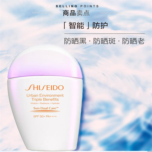 【跨境】SHISEIDO 资生堂 新艳阳夏臻效水动力防晒乳 粉胖子/彩胖子防晒霜 SPF50 PA++++ 30ml 保湿防晒 商品图4