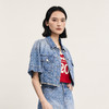 谜底短款牛仔外套短袖女2024夏款复古风宽松单排扣上衣242MW0587 商品缩略图1