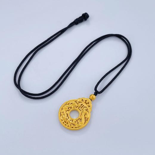 【限时克减150元】足金999 古法镂空双面挂绳龙凤贺岁福首平安扣吊坠（含珠子）(OGFDZ00126)（预售产品下单后不退款不退货不换货不补差价） 商品图2