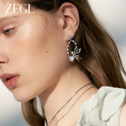 ZEGL设计师精灵之舞系列爱心蝴蝶耳环女2024新款耳钉925银针耳饰 商品图2