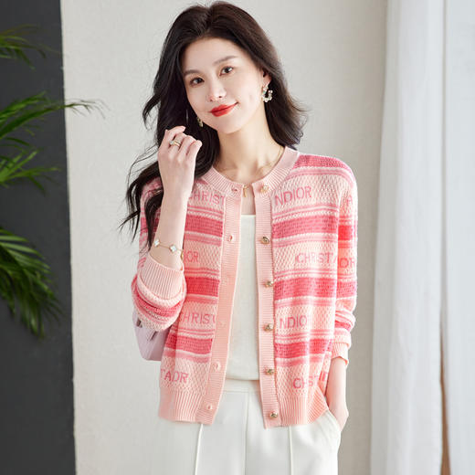气质优雅，温柔风条纹针织衫HR-MLLJS6691 商品图0