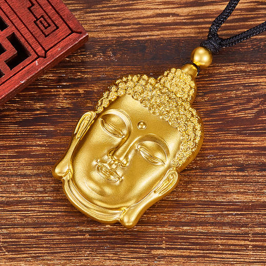 【限时克减150元】足金999 #祈福 古法空心佛头挂绳吊坠（含珠子）(YGFDZ00001-5)（预售产品下单后不退款不退货不换货不补差价）（预售产品下单后不退款不退货不换货不补差价） 商品图2