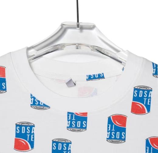 T497满印瓶子印花情侣短袖圆领宽松百搭潮流街头小众设计T恤男 商品图2