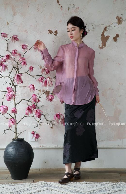 【门店同款】ENJOY春季云敛-疏影暗香醋酸半裙 157054939 商品图0