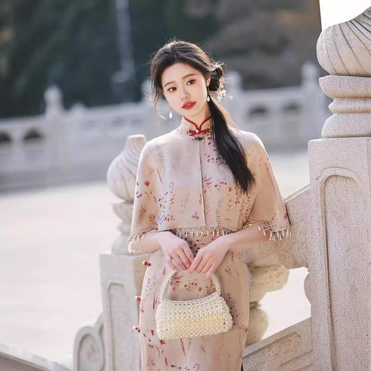 改良高端气质，披肩套装高级优雅礼服旗袍TX-8338 商品图3