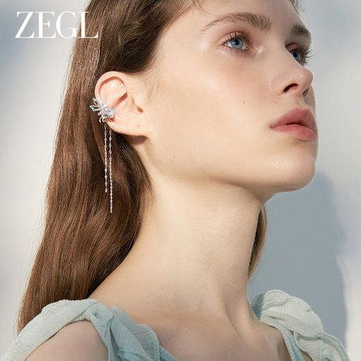 ZEGL设计师精灵之舞系列蝴蝶耳夹女无耳洞高级感耳环耳骨夹耳饰品 商品图1