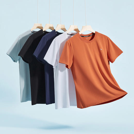 【特价】柒牌短袖T恤男2024夏季新款三防易打理休闲百搭内衣男士圆领上衣	126F70040 商品图1