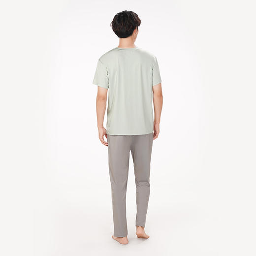 都市丽人都市锋尚生活家居春夏睡衣男冰丝绵家居服薄款短袖长裤男士棉质套装FH42C3 商品图3