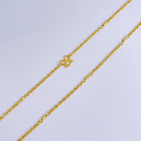 【限时克减150元】足金999.99 五9黄金绞丝间筒项链(ACXL00103)补差价）补差价）预售产品下单后不退款不退货不换货不补差价