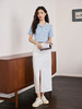 【五折购】熙世界法式海军领短袖T恤女设计感别致休闲体恤上衣2025夏新款 商品缩略图6