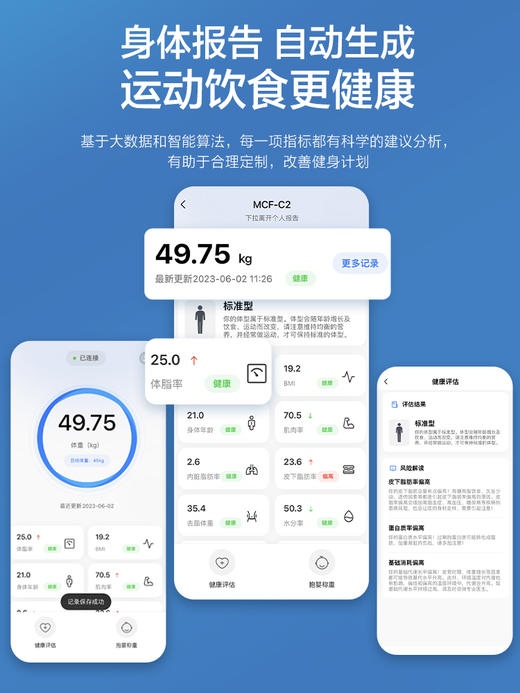 美的智能 体脂称 充电款 家用 高精准 电子称 人体小型 称重计 男女生宿舍 包邮 商品图1