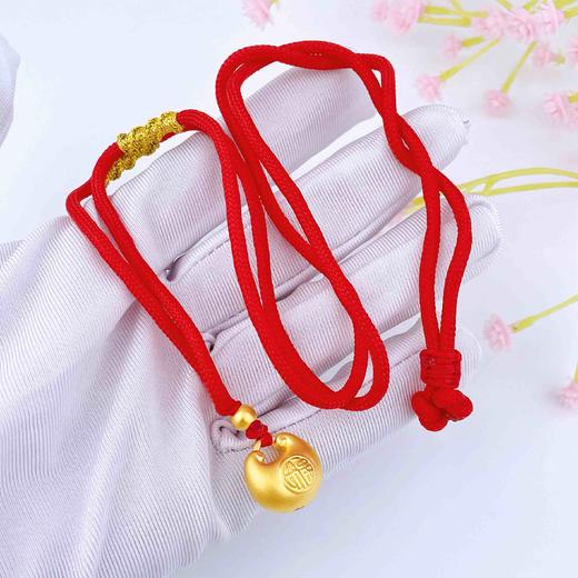 【限时7.5折】【定价黄金】足金 #小胖福 #儿童/宝宝 #小红书 3D硬金空心双面福字锁包小金坨挂绳吊坠小胖福平安锁吊坠金坨成品项链(AA3DDZ00029)预售产品下单后不退款不退货不换货不补差价 商品图3