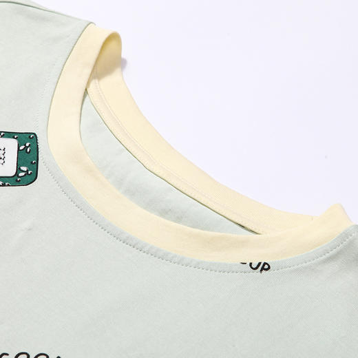 都市丽人生活家居春夏睡衣女32支CVC单面家居服薄款短袖短裤女士棉质套装LH42D5 商品图3