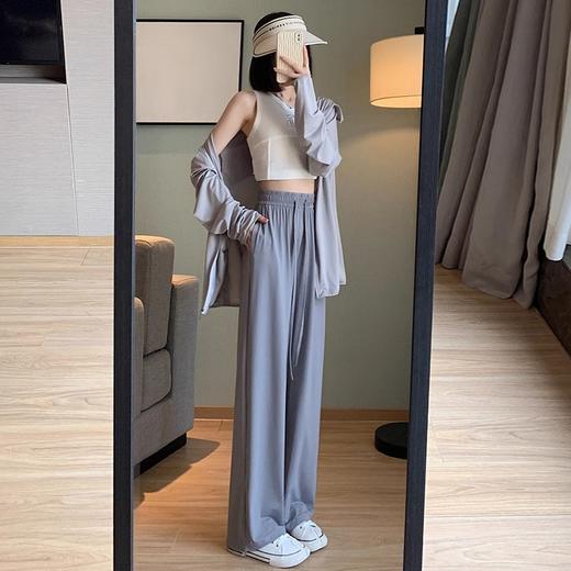 【很舒适的版型，真正的不挑身材！】冰丝阔腿裤休闲裤女夏季薄款，宽松直筒凉凉防蚊小个子系带防晒裤潮-lm！ 商品图3