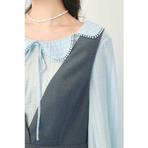 【严选】诗凡黎春假两件拼接设计花瓣领连衣裙SF3190201 商品图3