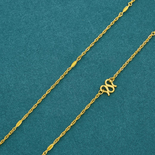 【限时克减150元】足金999.9 绞丝链间款间款项链杂花链(AF010XL00004)预售产品下单后不退款不退货不换货不补差价 商品图1