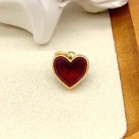 【限时克减150元】足金 古法高温烧蓝高温珐琅心形空心双面爱心吊坠心形吊坠挂件(AKGFDZ00002)（预售产品下单后不退款不退货不换货不补差价）（预售产品下单后不退款不退货不换货不补差价）