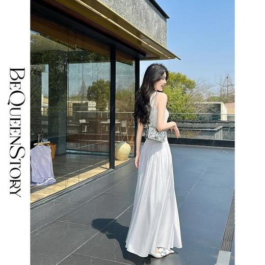 余潇潇【罗马许愿池】透气双曲纱拼接棉圆领连衣裙&背心裙 商品图2