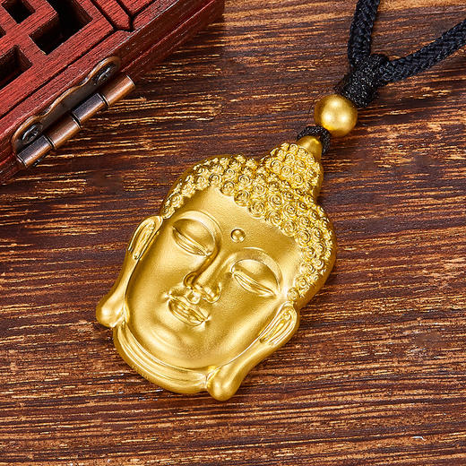 【限时克减150元元】足金999 古法空心佛头挂绳吊坠（含珠子）(YGFDZ00001-4)（预售产品下单后不退款不退货不换货不补差价）（预售产品下单后不退款不退货不换货不补差价） 商品图1