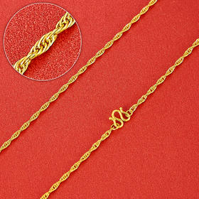 【限时克减150元】足金999.99 五9黄金仿绳链项链(ACXL00006-4)补差价）补差价）预售产品下单后不退款不退货不换货不补差价