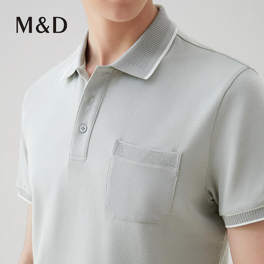 【名盾】时尚撞色POLO衫，优质新疆长绒棉面料，吸湿散热，冰爽舒适MXBL22633B 商品图2