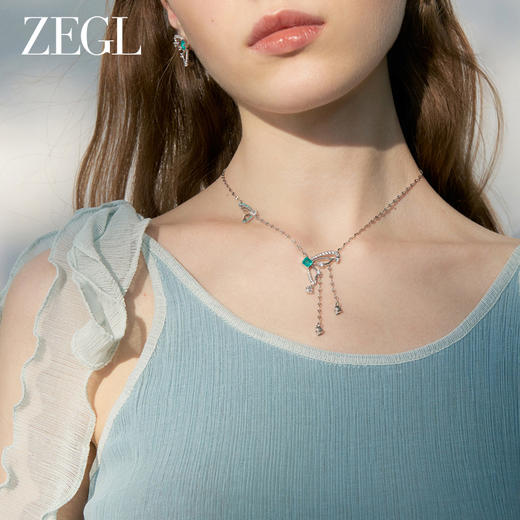 ZEGL设计师精灵之舞系列蝴蝶项链女款2024新款流苏锁骨链颈链饰品 商品图2