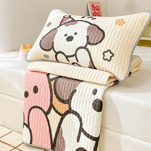 2025卡通小清新凉感丝大版乳胶凉席三件套1.5m2米冰丝凉席子直播 商品图3