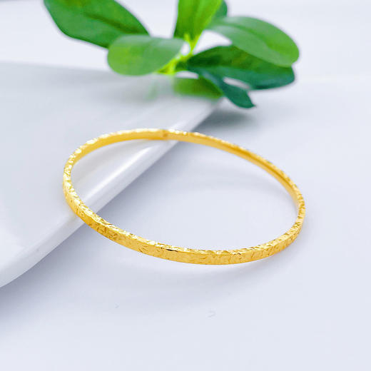 【限时克减150元】足金999.9 #碎碎冰【精品】实心固口碎碎冰四方手镯（面宽约2.6-3mm，厚约1.7mm）(AISZ00529)预售产品下单后不退款不退货不换货不补差价） 商品图0