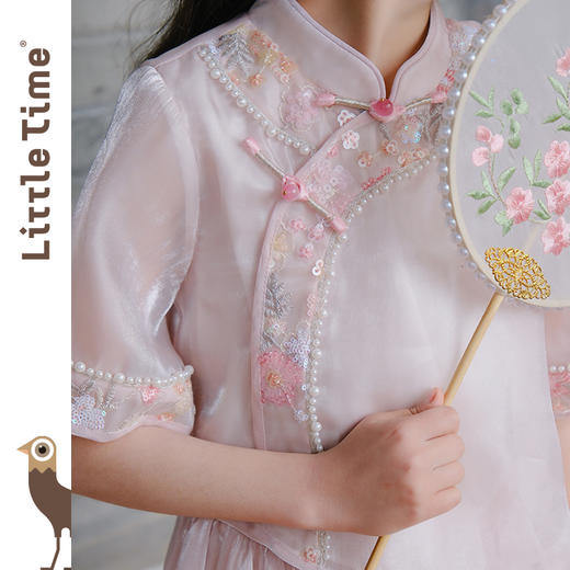 littletime女童中国风汉服套装裙2024新款夏装小女孩新中式两件套 商品图3
