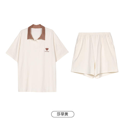 都市丽人生活家居春夏睡衣女32支纯棉单面家居服薄款短袖短裤女士棉质套装LH42A6 商品图10